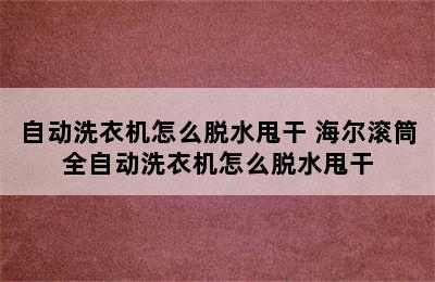 自动洗衣机怎么脱水甩干 海尔滚筒全自动洗衣机怎么脱水甩干